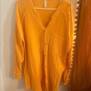 Orange Button-Up Shirt